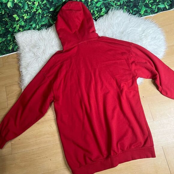 TopShop red oversized long sleeves hoodie sweater - Picture 4 of 10